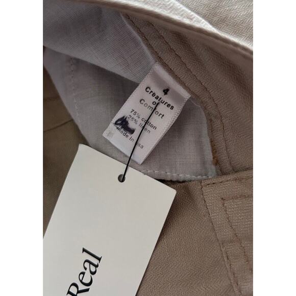 Creatures Of Comfort Madison Wide Leg High Waisted Pants Womens Cream Size 4 USA - Picture 6 of 8